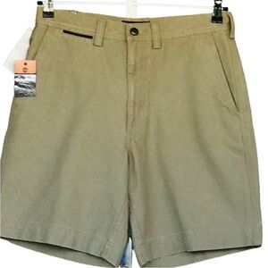 New Timberland Zip Up Flat Front Weathergear Shorts Size 33